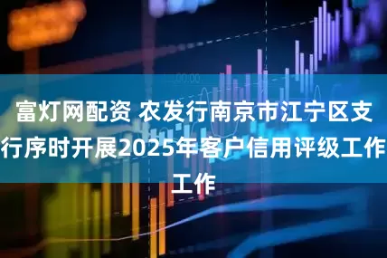 富灯网配资 农发行南京市江宁区支行序时开展2025年客户信用评级工作